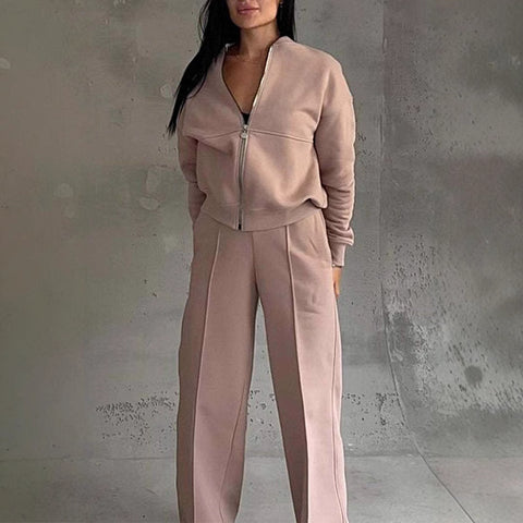 Zipper Jacket Set