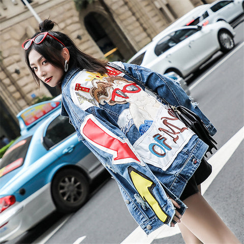 Ripped denim jacket
