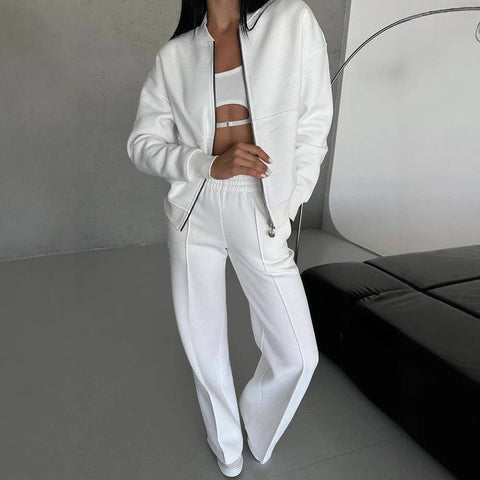 Zipper Jacket Set