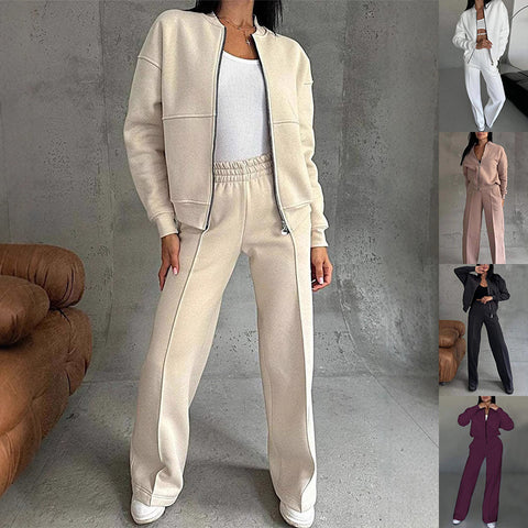 Zipper Jacket Set