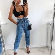 High-Waisted Denim Jeans