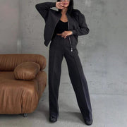 Zipper Jacket Set