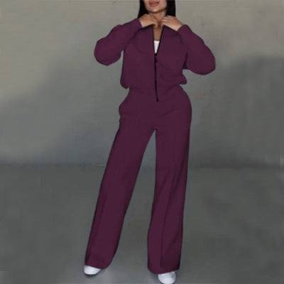 Zipper Jacket Set