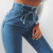 High-Waisted Denim Jeans